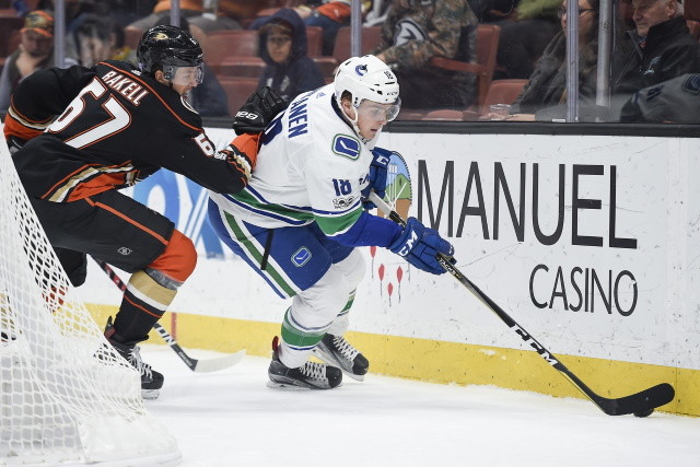 Jake Virtanen carries a $2.55 million salary cap hit but has a salary of $3.4 million next season. It's a real problem for the Vancouver Canucks as they've looked to move him.