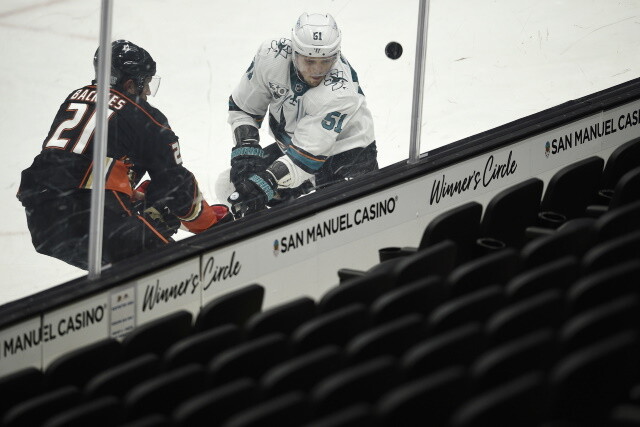 David Backes and Jack Johnson on waivers. San Jose Sharks in a reset. Fans in the stands increasing for some teams.