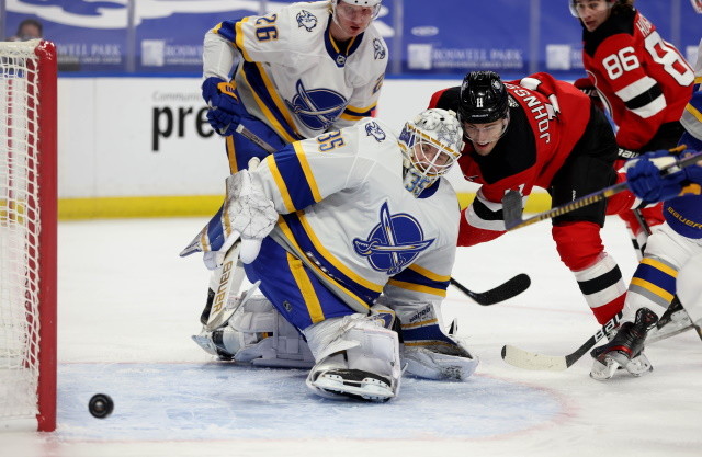 The Vancouver Canucks to figure it out from within. The Buffalo Sabres are looking for a goaltender. GM Adams on Eichel, Skinner and coaching.