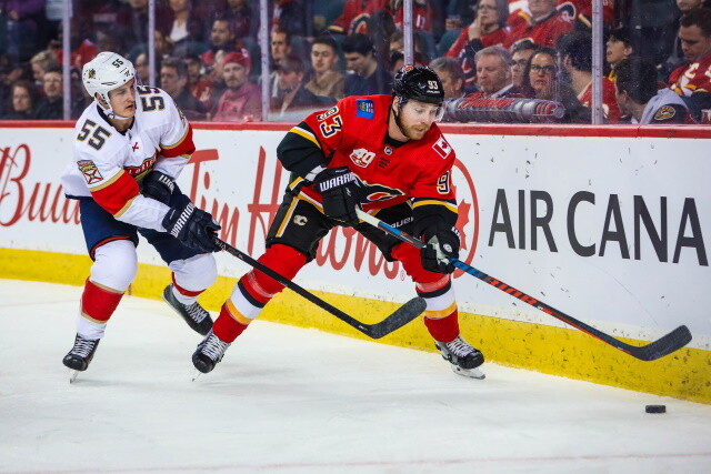 The Calgary Flames have traded forward Sam Bennett to the Florida Panthers for a 2022 second-round pick and 2020 second-round pick Emil Heineman.