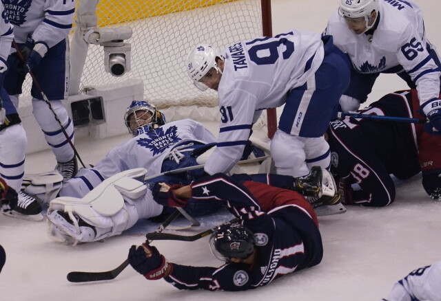 Artturi Lehkonen, Jake Evans out for Game 5. Blues hopeful Colton Parayko doesn't need surgery. John Tavares shows up at Leafs training facility. Nick Foligno day-to-day.