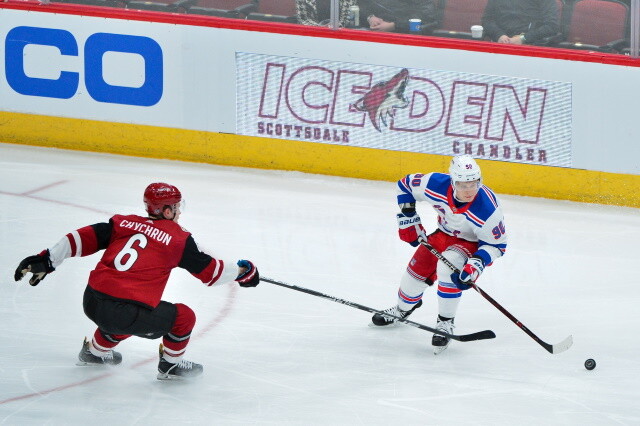 The New York Rangers have some interest in Coyotes defenseman Jakob Chychrun and Bruins forward Jake DeBrusk. Nazem Kadri hires a new agent.