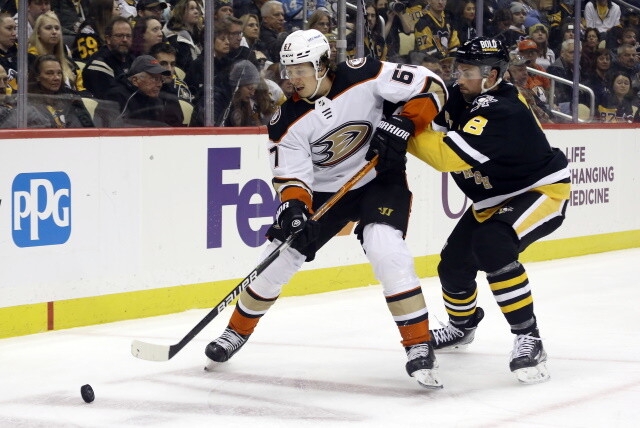 The Pittsburgh Penguins acquired forward Rickard Rakell from the Anaheim Ducks for a 2022 second-round pick and forwards Zach Aston-Reese and Dominik Simon, and a prospect.