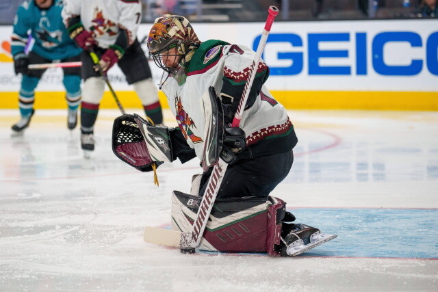 Coyotes and Karel Vejmelka closing in on an extension. Jeff Petry, Brett Kulak getting interest. Could the Blues move Jordan Binnington?