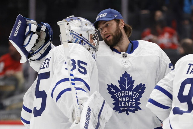 Toronto Maple Leafs GM Kyle Dubas some of their pending free agents - Ilya Lyubushkin, Rasmus Sandin, and Jack Campbell.