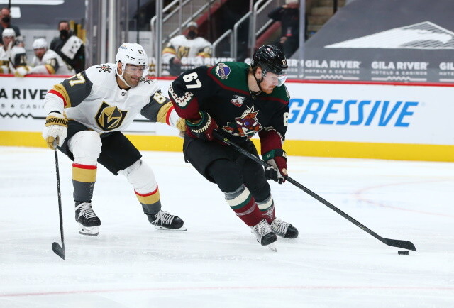 The Arizona Coyotes re-sign Lawson Crouse. The Vegas Golden Knights re-sign Nicolas Roy. One salary arbitration hearing left.