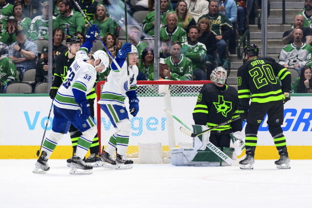 Jake Oettinger will be re-evaluated when they get home. Brock Boeser waiting for clearance. Nikolaj Ehlers progressing.