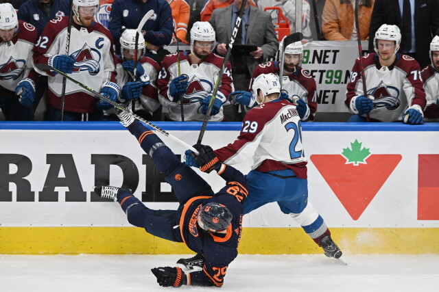 Nathan MacKinnon could return tonight against the Toronto Maple Leafs. Leon Draisaitl not able to go last night. Injured Vegas Golden Knights