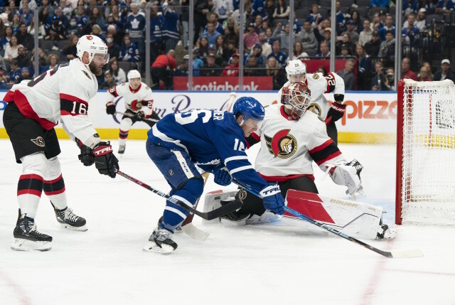 Ottawa Senators goaltender Cam Talbot getting some trade interest. The Toronto Maple Leafs and Senators are searching for defensemen.