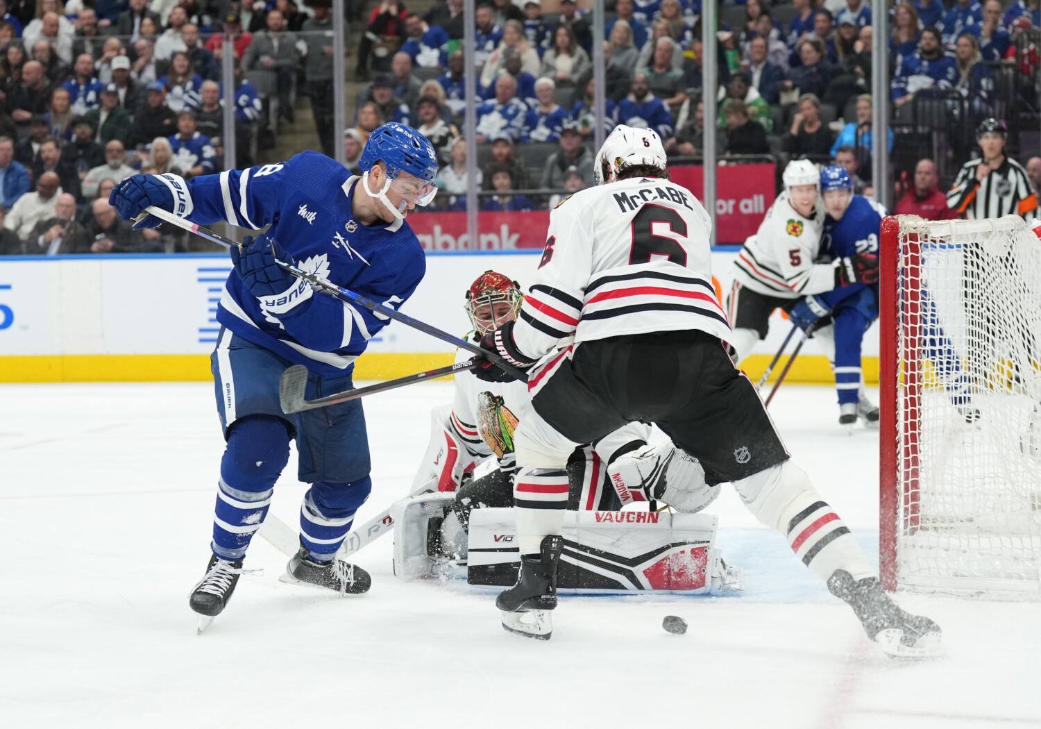 The Chicago Blackhawks have trade Jake McCabe and Sam Lafferty to the Toronto Maple Leafs for draft picks and two players.