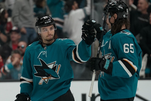 San Jose Sharks Erik Karlsson knowns the speculation will continue, and he hasn't spoken to GM Mike Grier about them yet.