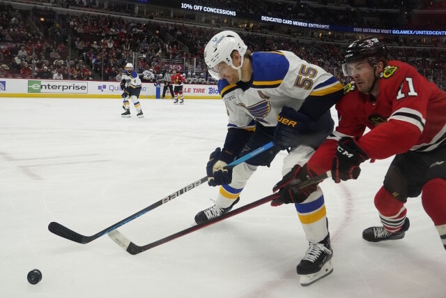 The St. Louis Blues blue line could look different next year, Some Chicago Blackhawks defensemen may not be back next season.