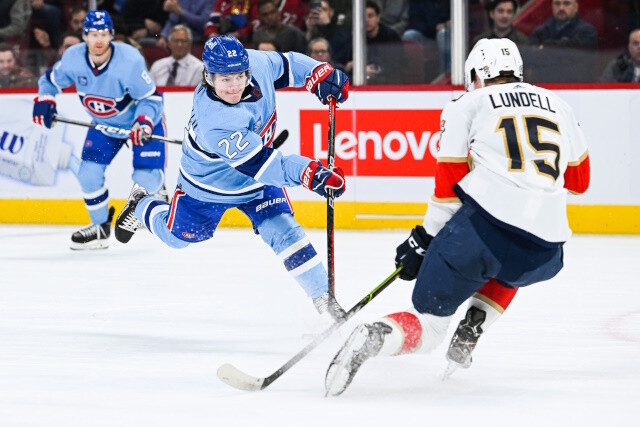 Things quiet between the Montreal Canadiens and Cole Caufield. Oilers hits on Kailer Yamamoto, Dylan Holloway, Nick Bjugstad, and Derek Ryan.