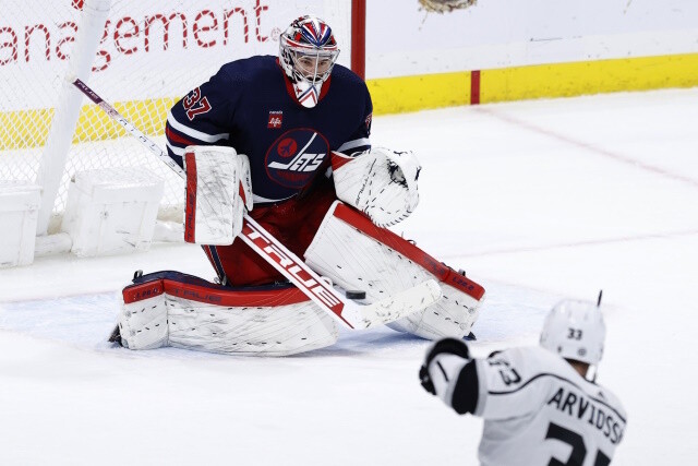 Potential trade destinations for Winnipeg Jets goaltender Connor Hellebuyck. Highly unlikely the Montreal Canadiens trade the No. 5 pick.