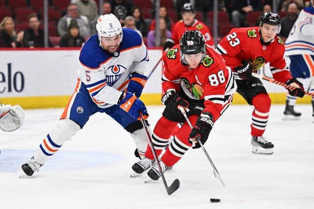 Potential trade targets for the Chicago Blackhawks. The Oilers need for a top-four upgrade but free agent options and cap space may not allow it.