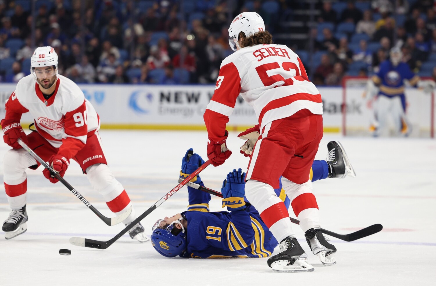 The dog days of the NHL offseason are here with the Sabres potentially moving a defenseman while the Red Wings look to lock up their future.