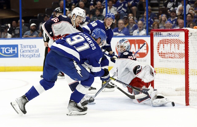 No takers for Columbus Blue Jackets goaltender Elvis Merzlikins yet. The Tampa Bay Lightning won't trade Steven Stamkos.