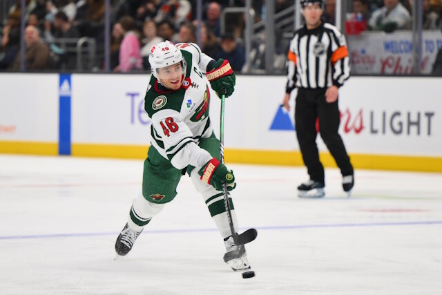 Martin Pospisil crashes awkwardly into the boards. Jared Spurgeon done for the season. Logan Couture could return on Saturday.