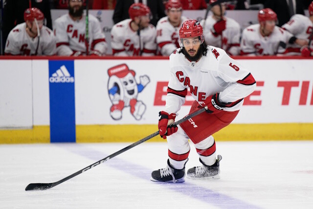 The Carolina Hurricanes re-sign Jalen Chatfield. The New York Rangers re-sign Kaapo Kakko. The San Jose Sharks hire Ryan Warsofsky.