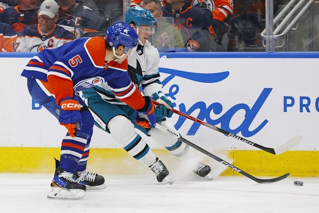 The San Jose Sharks could help out the Edmonton Oilers. Will the Edmonton Oilers have to pick one or the other?