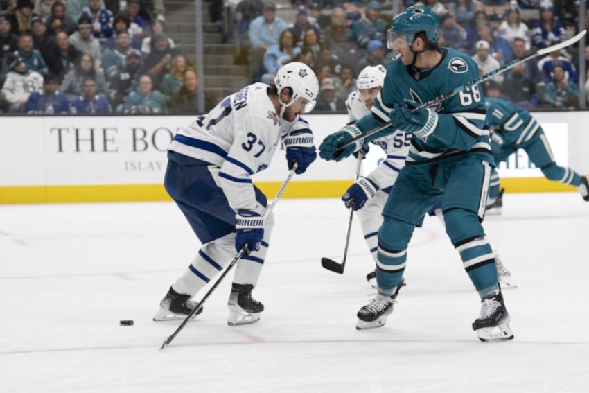 The Toronto Maple Leafs have traded defenseman Timothy Liljegren to the San Jose Sharks for defenseman Matt Benning and two draft picks.