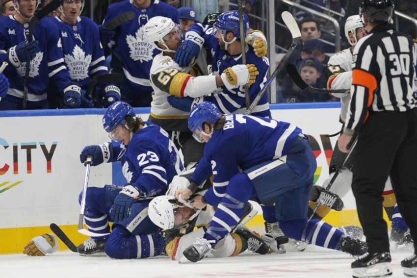 Former NHL head coach Bruce Boudreau thinks Zach Whitecloud should have got a five-minute major but upon further review, the call was right.