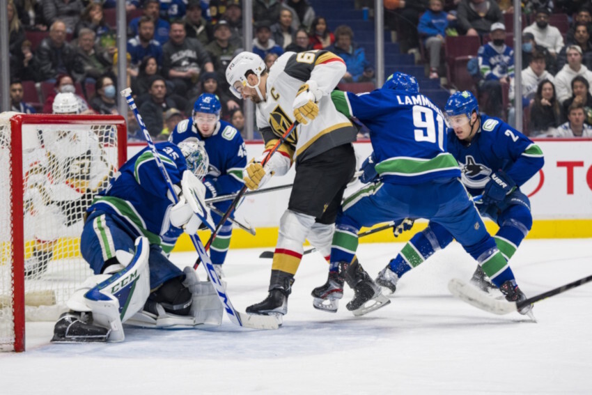 Trevor Zegras was seen on crutches. Thatcher Demko was activated from the IR. Mark Stone returns. Yanni Gourde with an undisclosed injury.