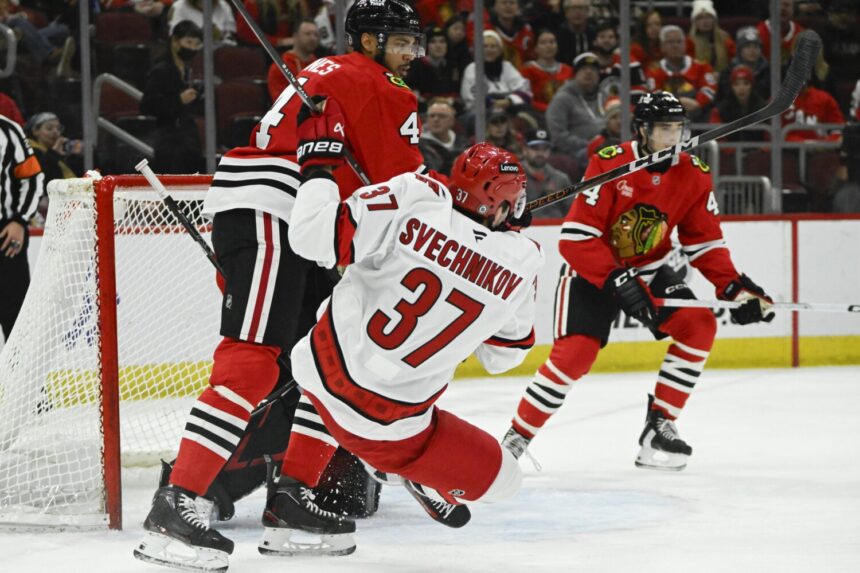 NHL: Carolina Hurricanes at Chicago Blackhawks